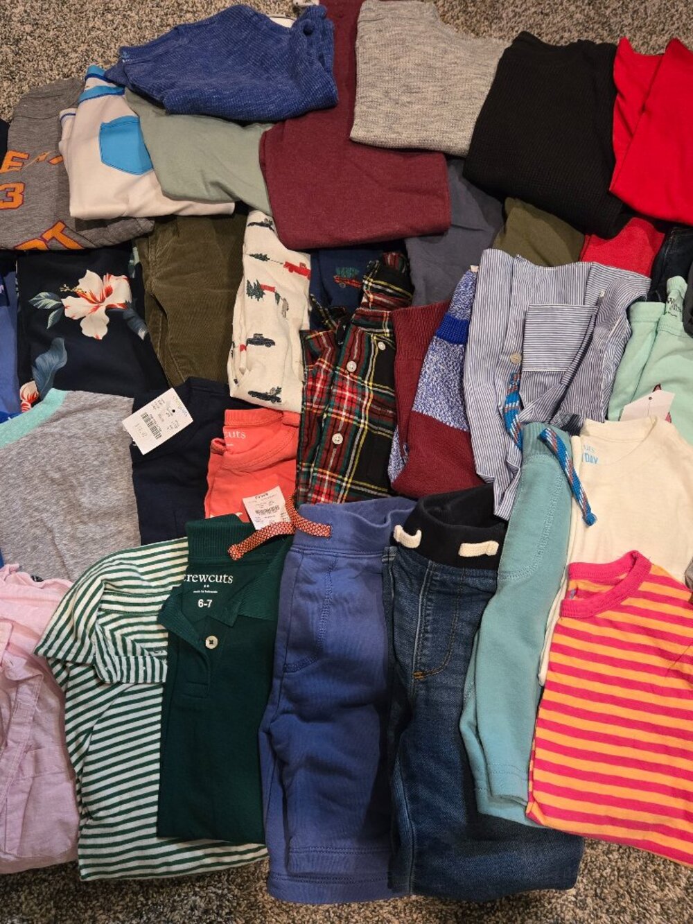 Lot of 40 Piece Crewcuts Clothes Boys 6/7 T-Shirts Shorts Pants Jeans Polos